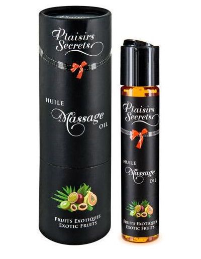Массажное масло с ароматом экзотических фруктов Huile de Massage Gourmande Fruits Exotiques - 59 мл. - Plaisir Secret - купить с доставкой в Первоуральске