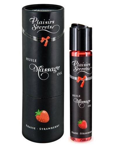 Массажное масло с ароматом клубники Huile de Massage Gourmande Fraise des Bois - 59 мл. - Plaisir Secret - купить с доставкой в Первоуральске