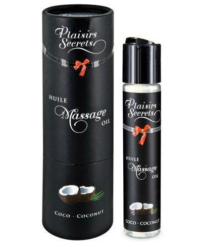 Массажное масло с ароматом кокоса Huile de Massage Gourmande Coco - 59 мл. - Plaisir Secret - купить с доставкой в Первоуральске