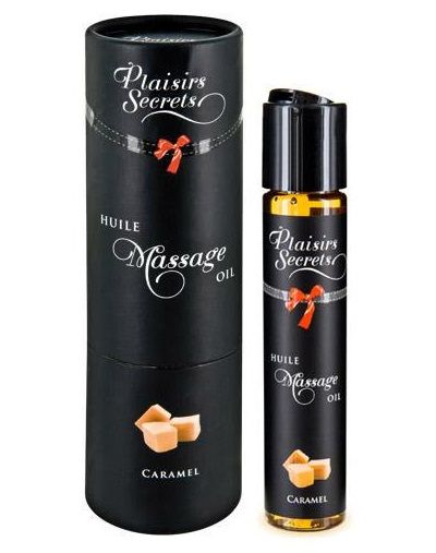 Массажное масло с ароматом карамели Huile de Massage Gourmande Caramel - 59 мл. - Plaisir Secret - купить с доставкой в Первоуральске