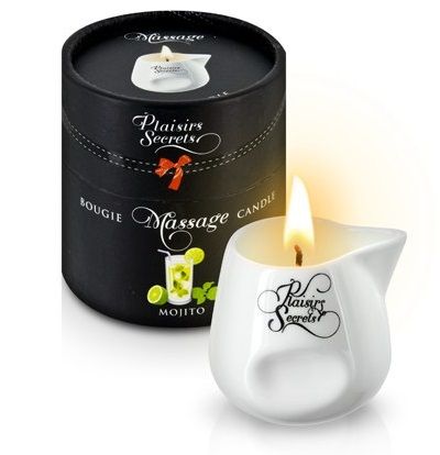 Массажная свеча с ароматом мохито Bougie de Massage Mojito - 80 мл. - Plaisir Secret - купить с доставкой в Первоуральске