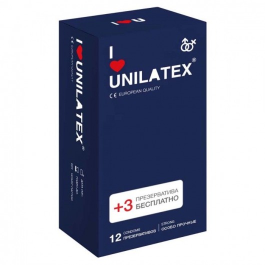 Ультрапрочные презервативы Unilatex Extra Strong - 12 шт. + 3 шт. в подарок - Unilatex - купить с доставкой в Первоуральске