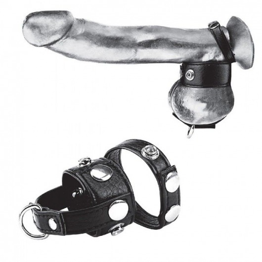 Утяжка для мошонки и пениса Cock Ring With 1  Ball Stretcher And Optional Weight Ring - BlueLine - купить с доставкой в Первоуральске