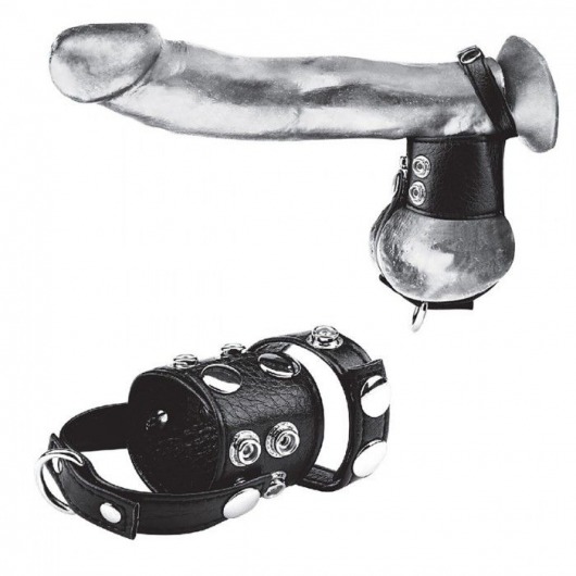 Утяжка на пенис и мошонку Cock Ring With 1.5  Ball Stretcher And Optional Weight Ring - BlueLine - купить с доставкой в Первоуральске