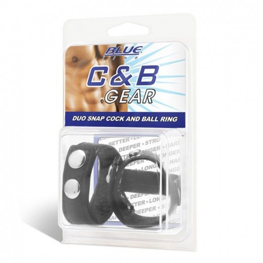 Утяжка на пенис с клёпками Duo Snap Cock And Ball Ring - BlueLine - купить с доставкой в Первоуральске