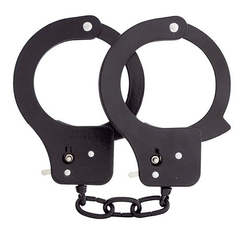 Чёрные наручники из листового металла BONDX METAL CUFFS BLACK - Dream Toys - купить с доставкой в Первоуральске