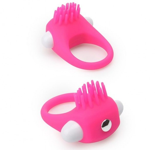 Розовое эрекционное кольцо с щеточкой LIT-UP SILICONE STIMU RING 5 - Dream Toys - в Первоуральске купить с доставкой