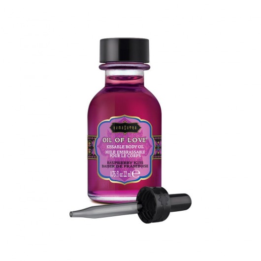 Масло для ласк с ароматом малины Oil of Love Raspberry Kiss - 22 мл. - Kama Sutra - купить с доставкой в Первоуральске