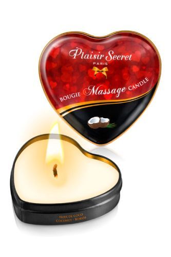 Массажная свеча с ароматом кокоса Bougie Massage Candle - 35 мл. - Plaisir Secret - купить с доставкой в Первоуральске