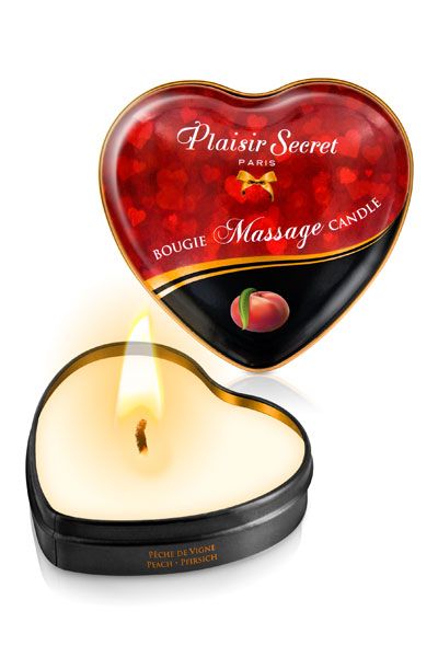 Массажная свеча с ароматом персика Bougie Massage Candle - 35 мл. - Plaisir Secret - купить с доставкой в Первоуральске