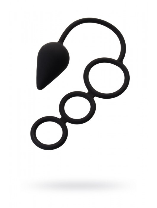 Тройное эрекционное кольцо с анальным хвостом Drop M-size - Erotist Adult Toys - в Первоуральске купить с доставкой