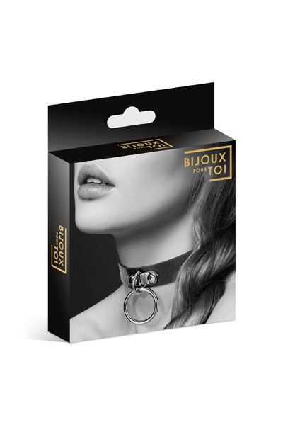 Узенький ошейник из полиуретана с кольцом - Bijoux Pour Toi - купить с доставкой в Первоуральске