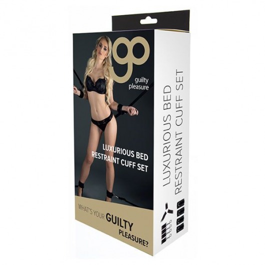 Комплект наручников и поножей LUXURIOUS BED RESTRAINT CUFF SET - Blush Novelties - купить с доставкой в Первоуральске