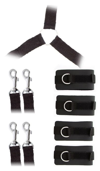 Комплект наручников и поножей LUXURIOUS BED RESTRAINT CUFF SET - Blush Novelties - купить с доставкой в Первоуральске