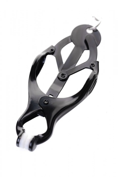 Черно-серебристые зажимы для сосков с кольцом для пениса TOYFA Metal - ToyFa - купить с доставкой в Первоуральске