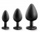 Набор черных анальных пробок с красным кристаллом-сердечком Bling Plugs Training Kit - Blush Novelties - купить с доставкой в Первоуральске