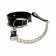 Черный ошейник с поводком из эко-кожи - БДСМ Арсенал - купить с доставкой в Первоуральске